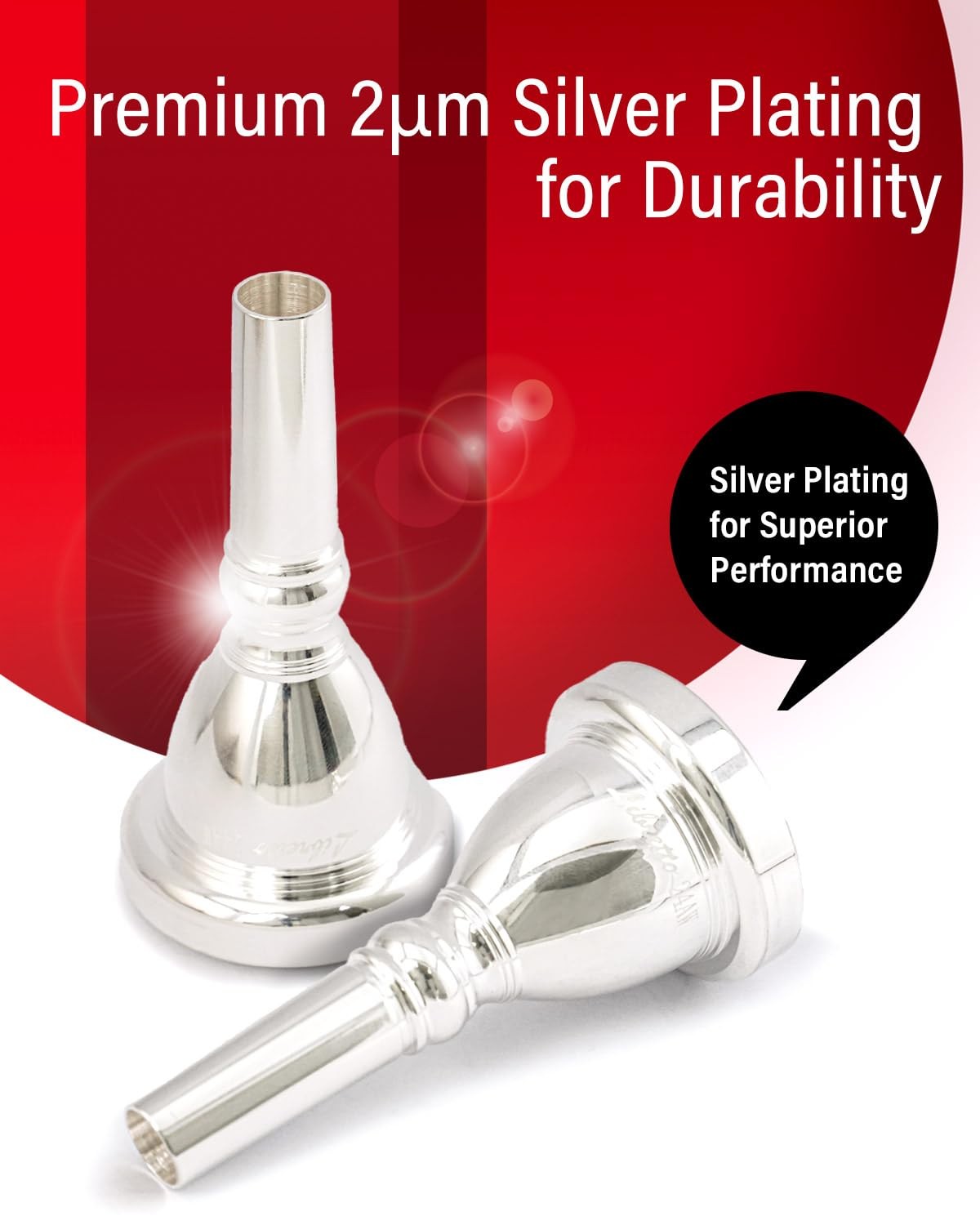 24AW Tuba Mouthpiece, 2m, Silver Plated, Beginners, Students, Intermediate