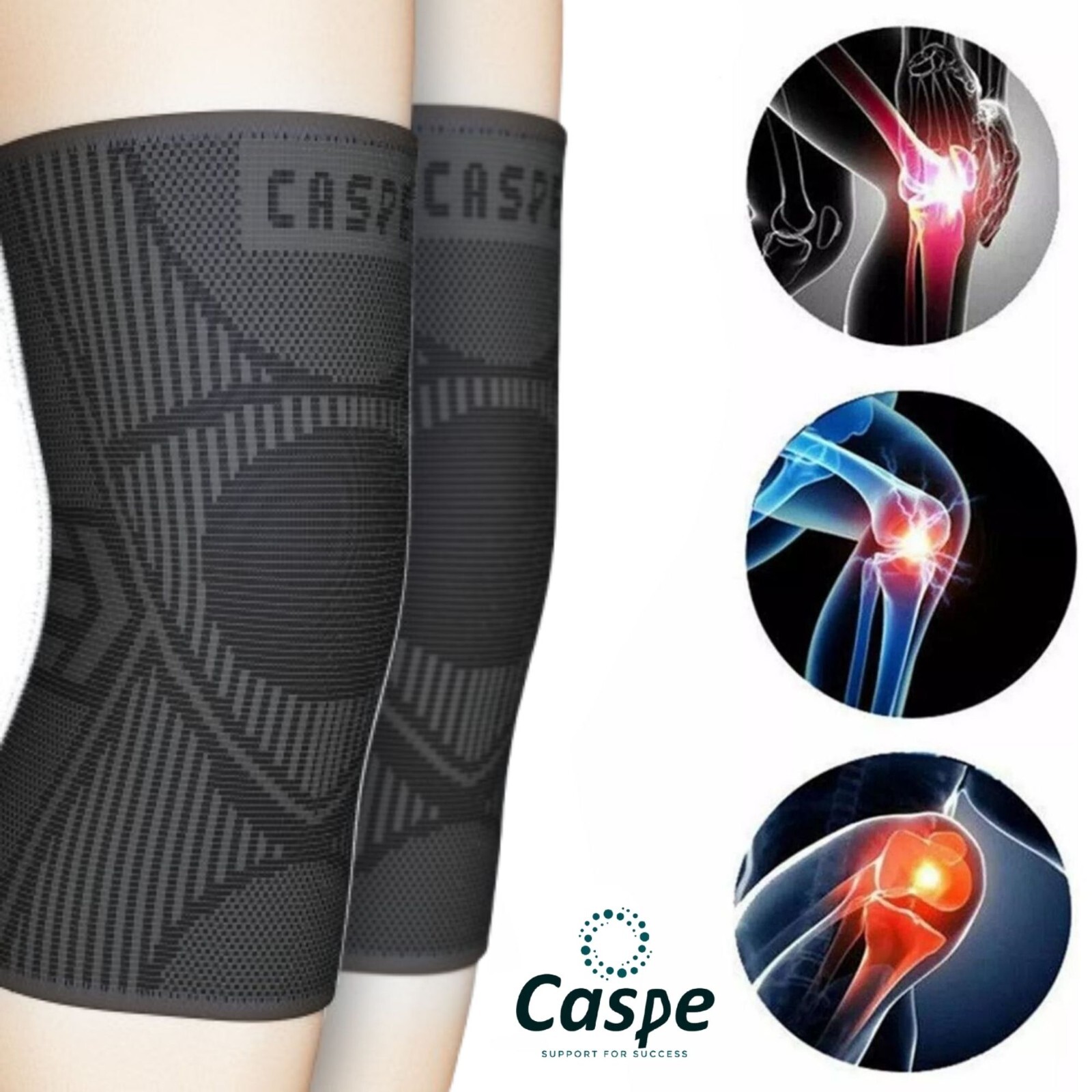 2 Pcs Knee Sleeve Compression Brace Support Sport Joint Pain Arthritis Relief