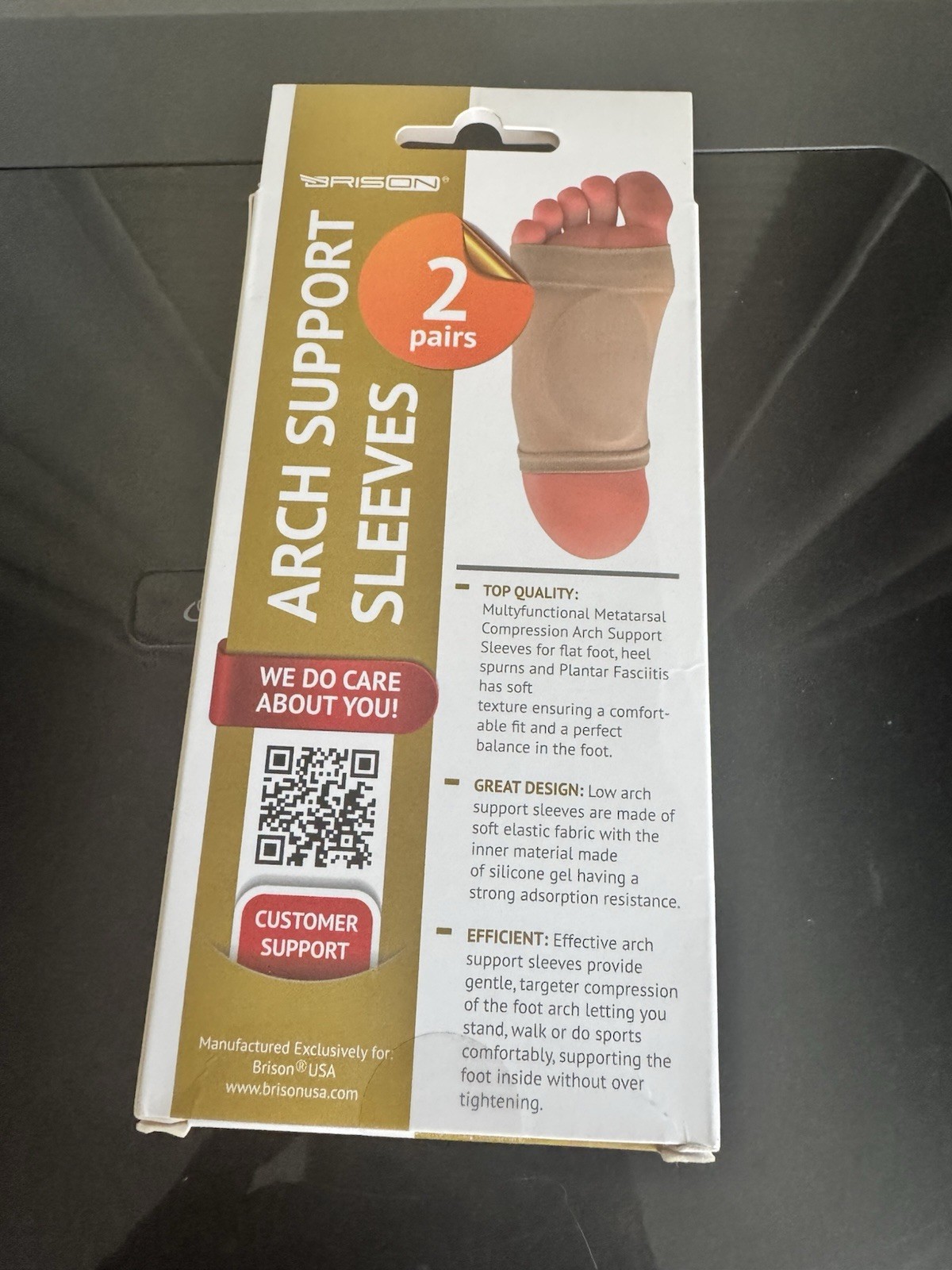 Arch Support Sleeves 2 pairs New in Box