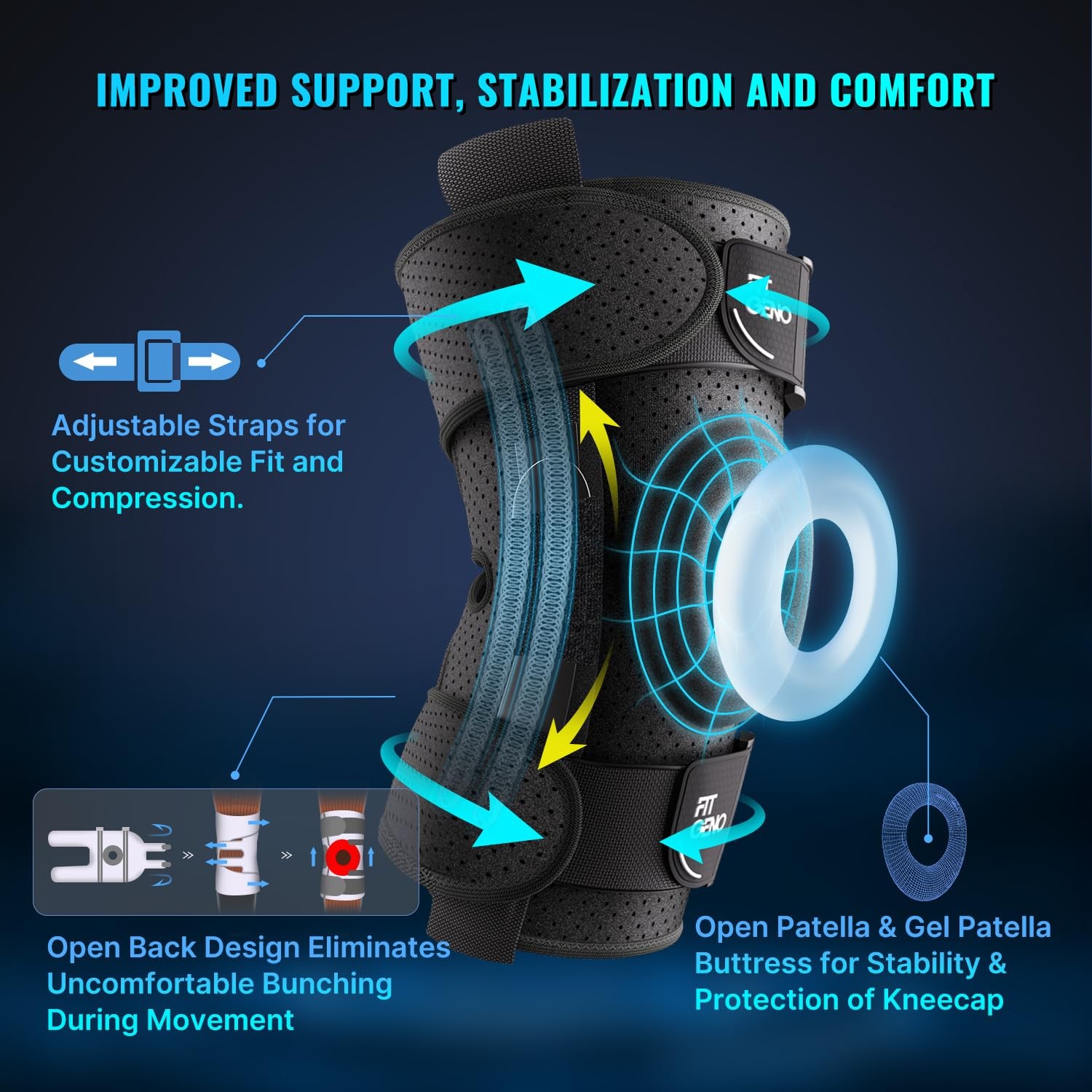 Hinged Knee Brace for Meniscus Tear: Adjustable Knee Support for Knee Pain w/…