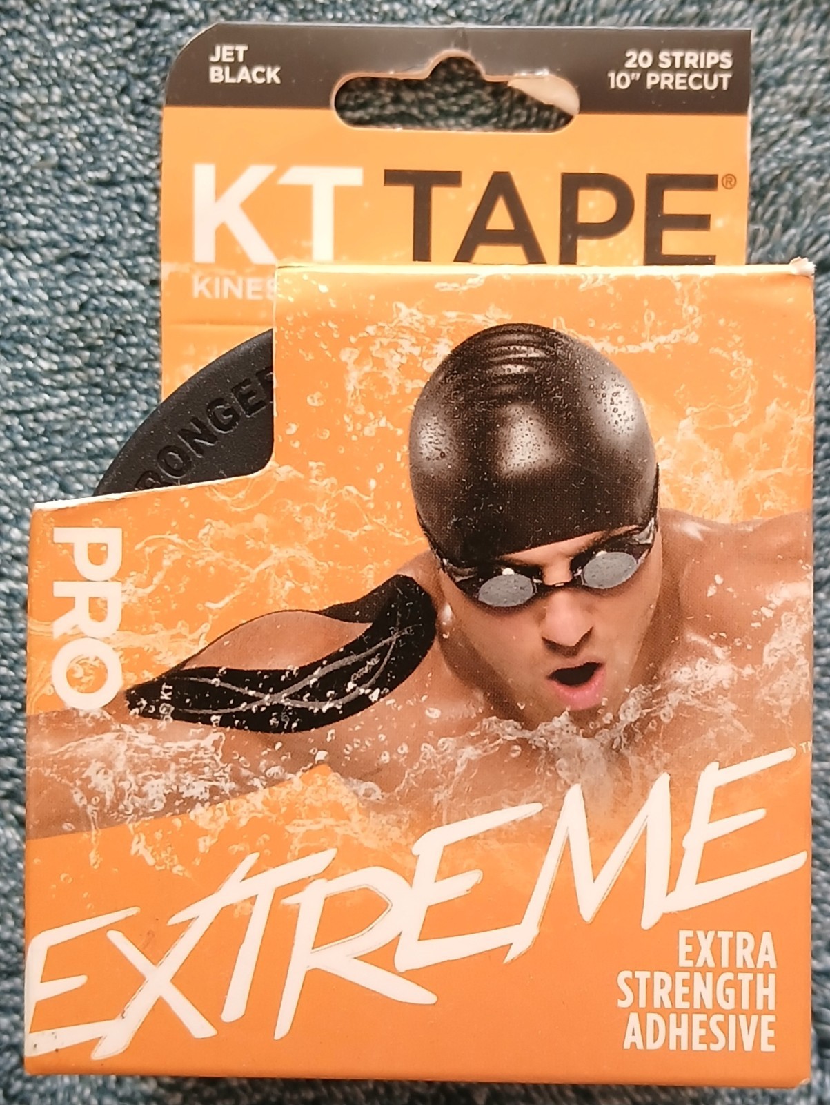 KT Tape Kinesiology Tape Pro Extreme Strips Jet Black 20 EA