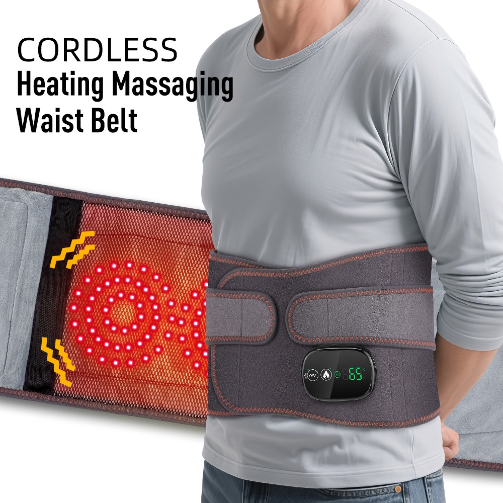 Waist Belt Electric Infrared Heated Vibration Therapy Massager Waist Pain Relief