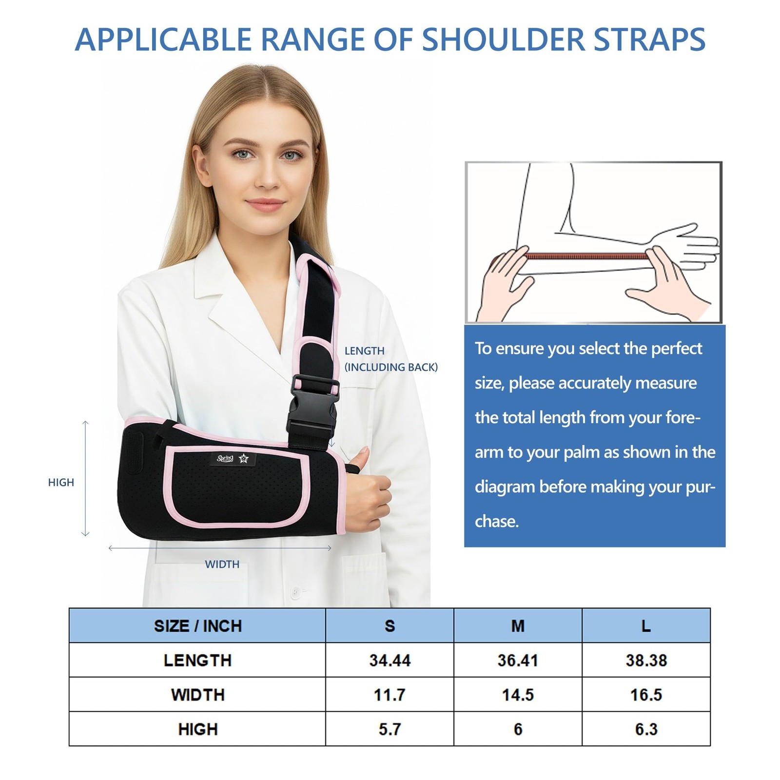 Arm Sling Shoulder Immobilizer Rotator Cuff Support Brace Adjustable Set