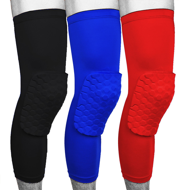 Honeycomb Knee Crashproof Antislip Basketball Leg Long Sleeve Hex Protector Gear