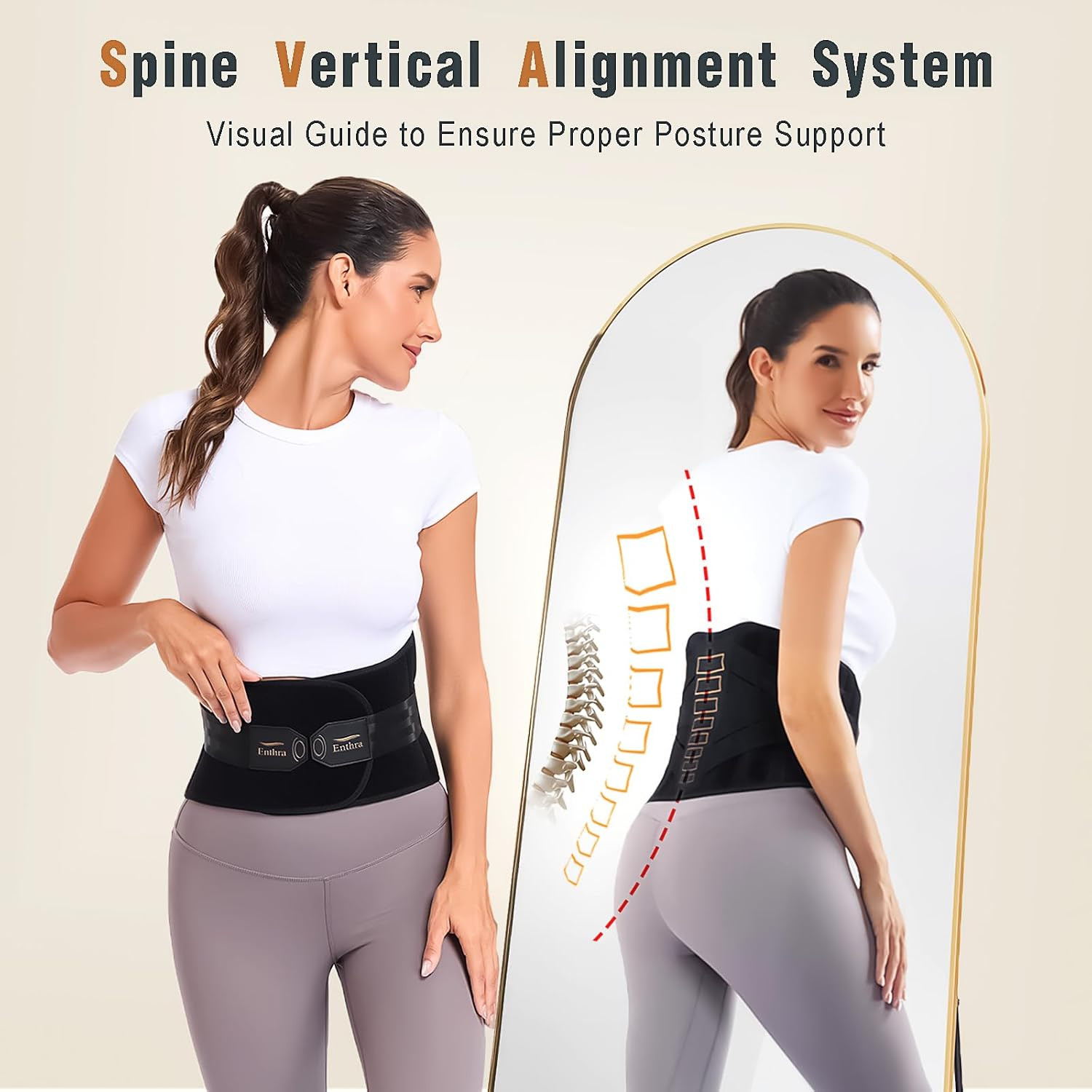 Copper Back Brace – Relief from Lower Back Pain, Unique SVA System for Proper Po