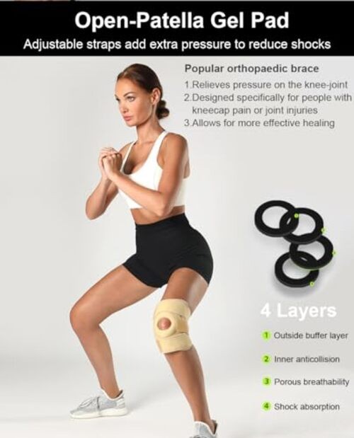 SUJAYU Knee Braces for Knee Pain Women Men, Patellar Tendon Support Black