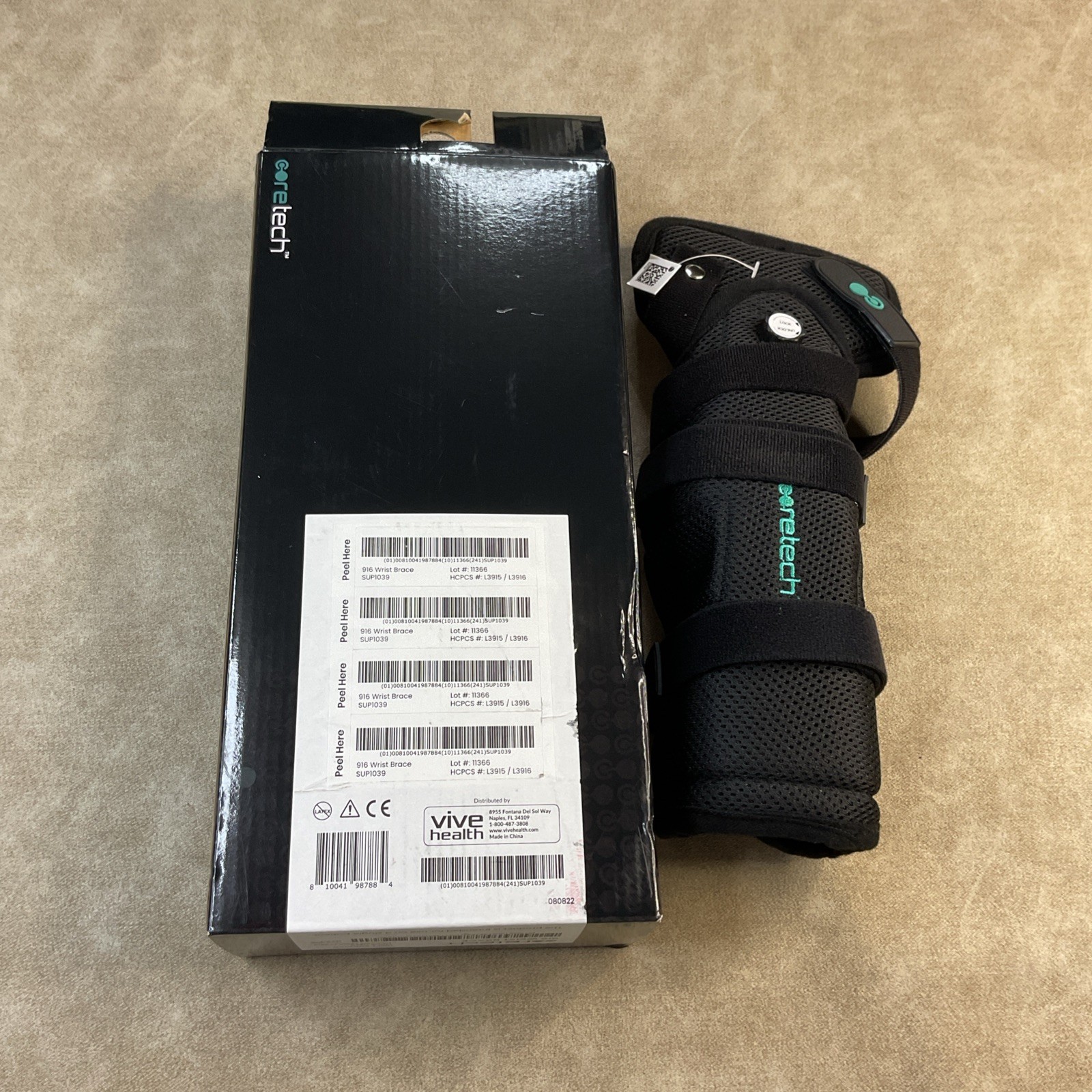 CORETECH 916 Wrist Brace Splint Carpal Tunnel Support Adjustable ROM Universal