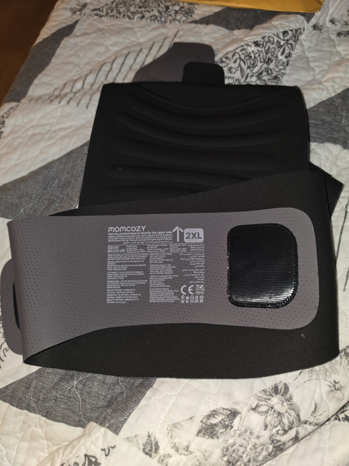 Momcozy Lumbar Support Belt 2XL Black/Gray Back Support Compression