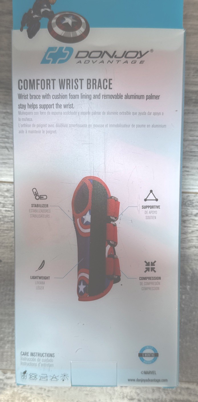 Marvel Comfort Wrist Right Brace Moderate Youth Captain America NIB