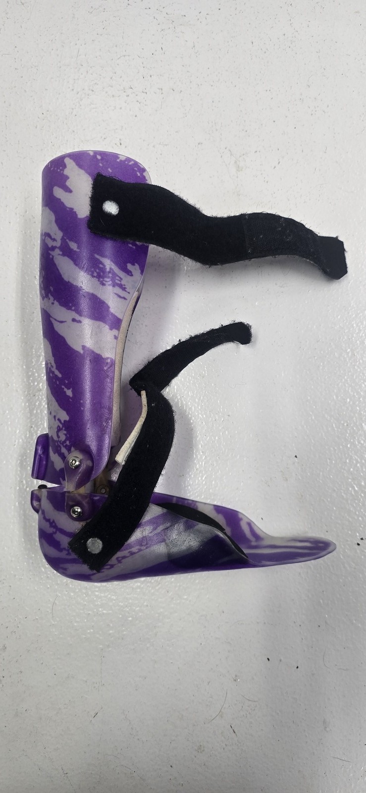 Hinged Ankle Foot Orthosis (AFO) Brace Purple White Marble Pattern Youth Child