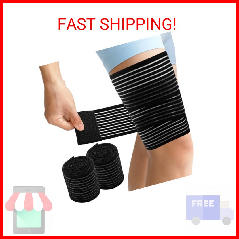 2 PCS Thigh Hamstring Compression Sleeve, Adjustable Thigh Compression Wraps for