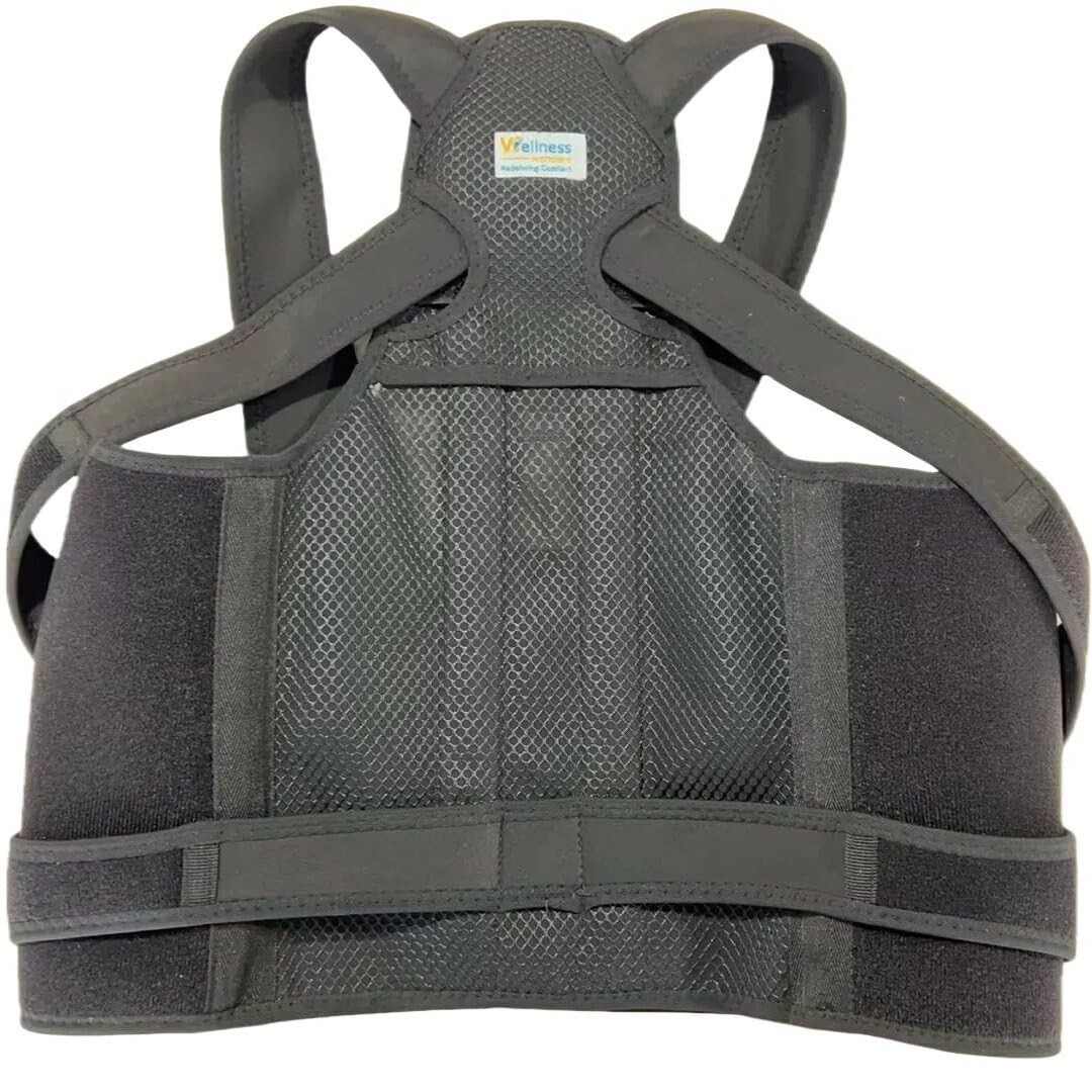 Wellness Wonders Back Brace Posture Corrector Adjustable Medium, Black