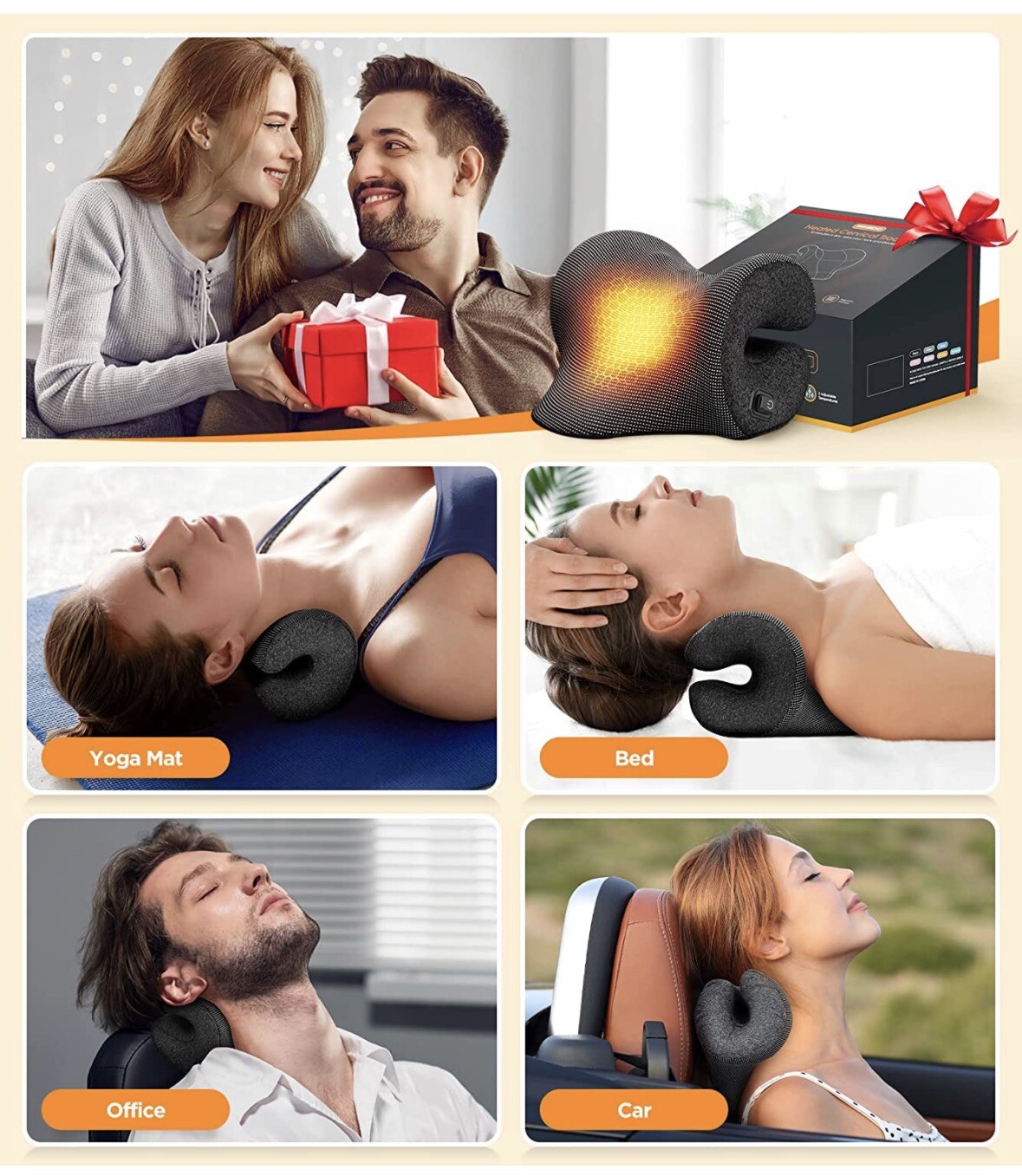 3S Heated Neck Stretcher for Pain Relief, Magnetic Therapy Case/Graphene Heating