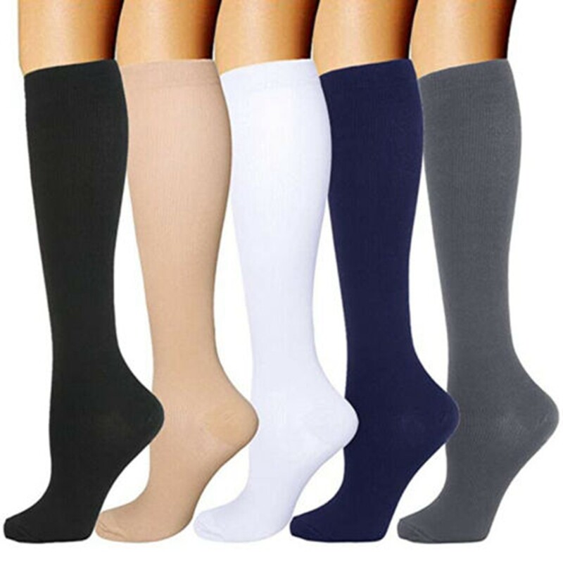 (3 Pairs) Pro Compression Socks Knee High Copper Stockings Men / Women S-XXL US