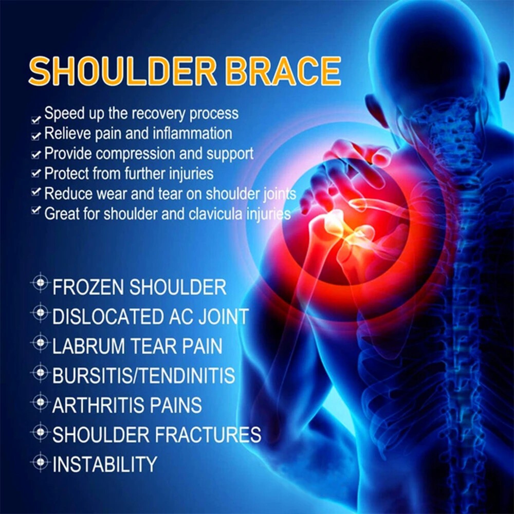 Adjustable Double Shoulder Support Back Posture Corrector Wrap for Pain Relief