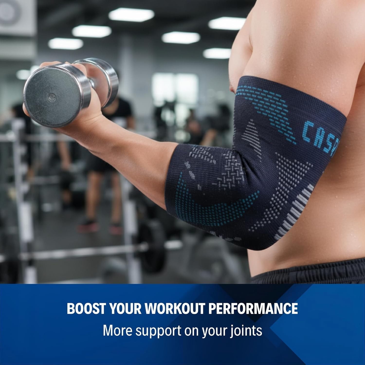 Caspe 2X Elbow Brace Compression Support Sleeve Arthritis Tendonitis Joint Pain