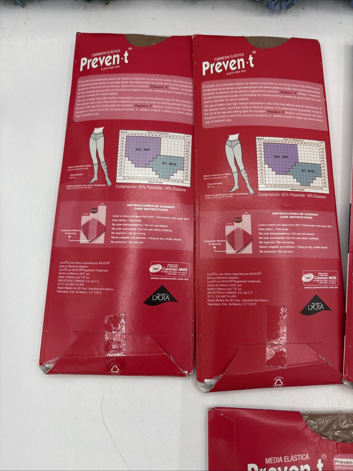 5 Lot Preven-t Elastic 4 Knee High And 1 Stocking Medium Compression Natural