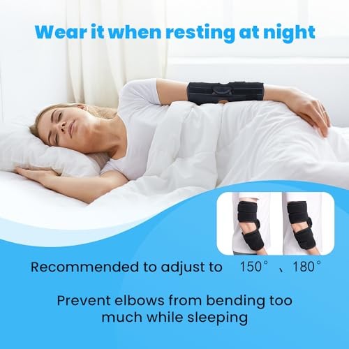 Cubital Tunnel Syndrome Elbow Brace, Ulnar Nerve Entrapment Splint, M Black