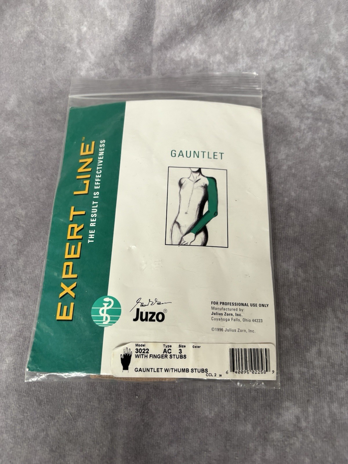 Juzo Expert Line Compression Gauntlet 3022 AC Size 3 Finger Thumb Stubs New