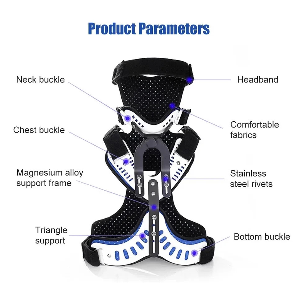 Adjustable Cervical Thoracic Orthosis Head Chest Neck Fixed Brace CTO Brace
