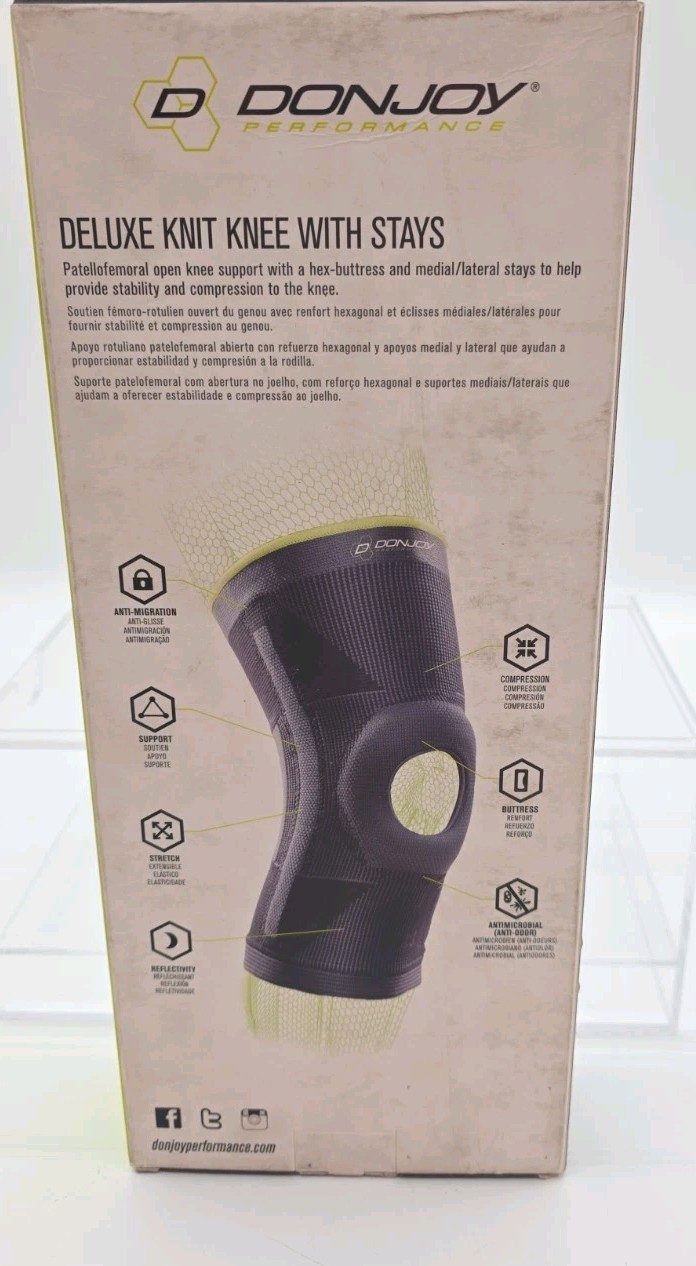 DonJoy Small Compression Knee Sleeve With Stays Performance Deluxe Knit New