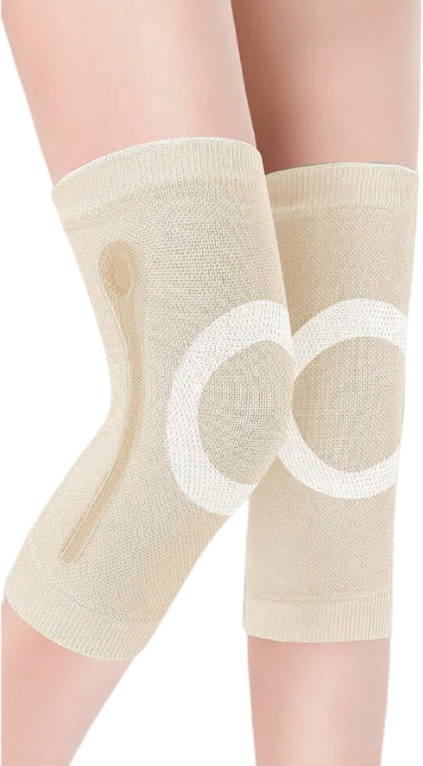 JUMISEE (One Pair Cotton Knee Sleeves for Knee Support, Circulation Improvement