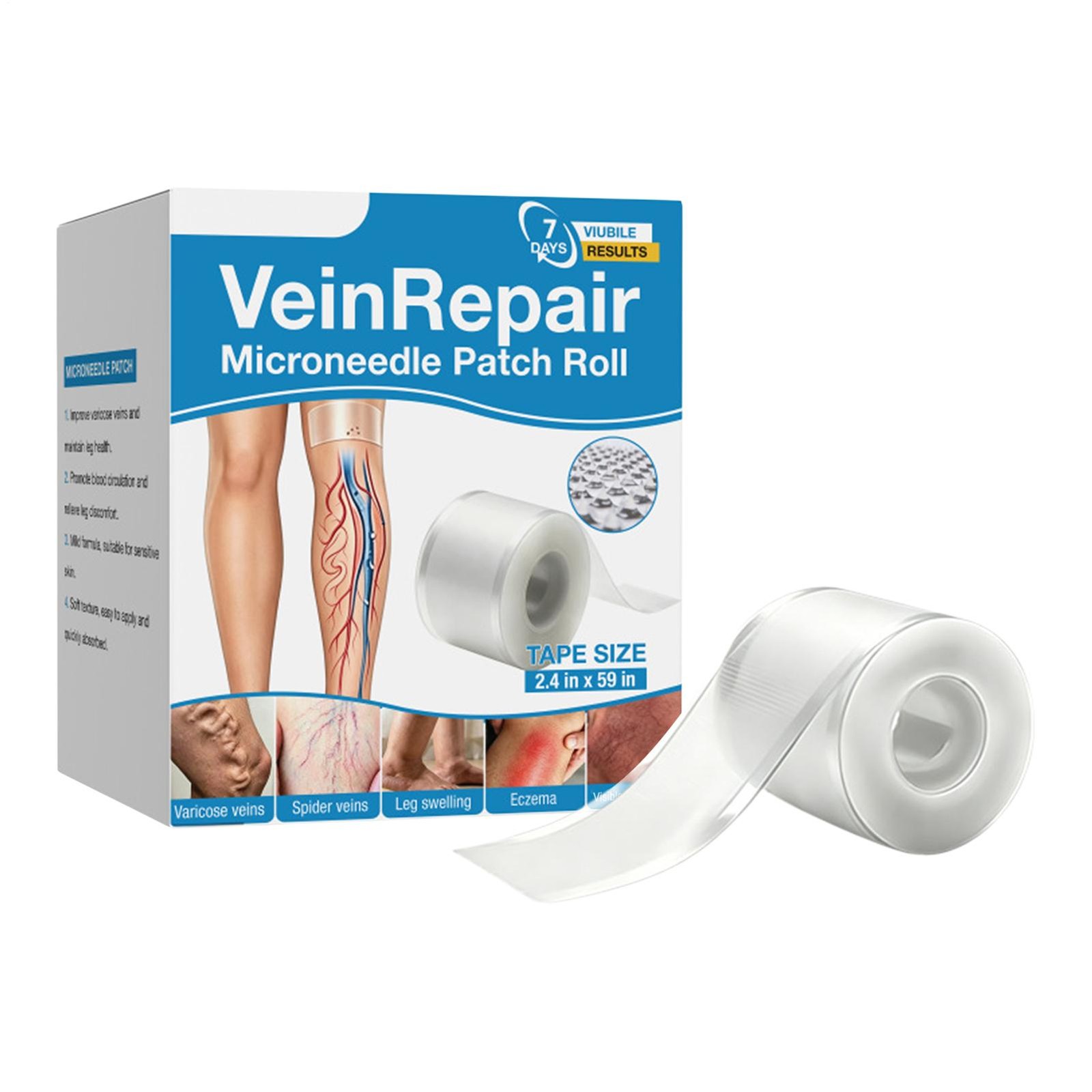 Vein Repair Microneedle Patch Roll Natural Post-Work Massaging Leg Skin Patches