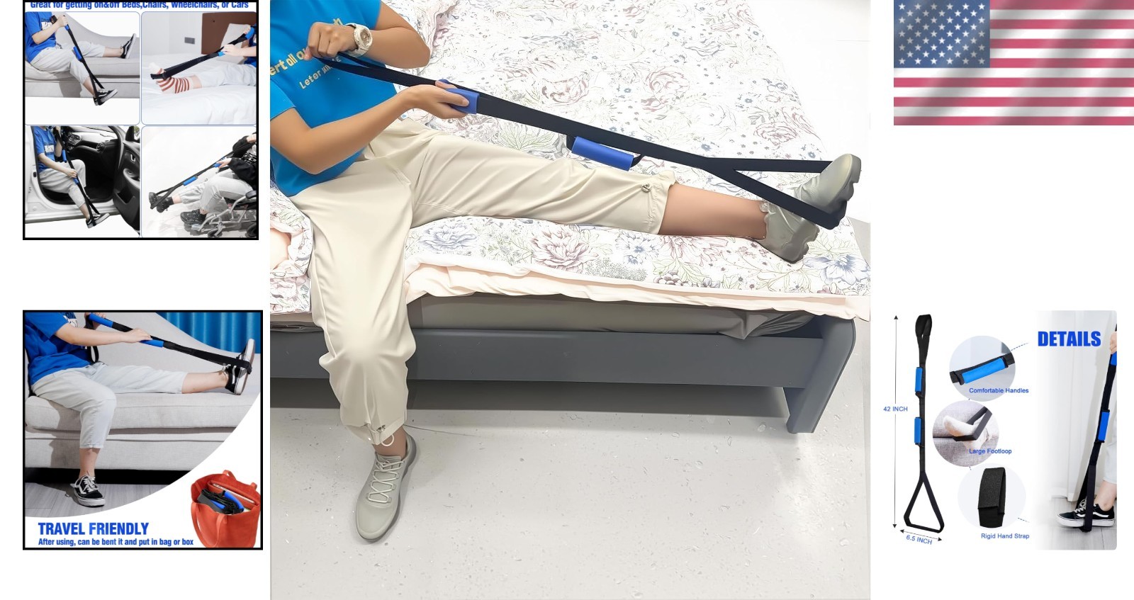 Mobility Enhancer: 42-inch Leg Lifter for Hip and Knee Surgery Recovery