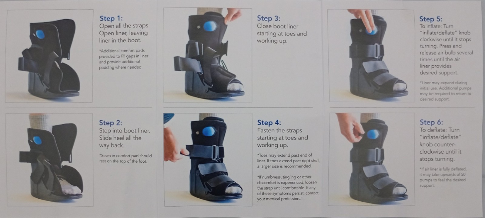 Ankle And Foot Brace. United Ortho Air Cam Walker. Broken Bone Fracture Boot.