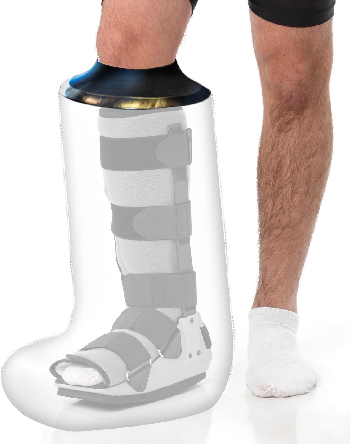 Self-Sealing Waterproof Shower Protector for Adult Lower Leg – Size: 13.7-17.7″