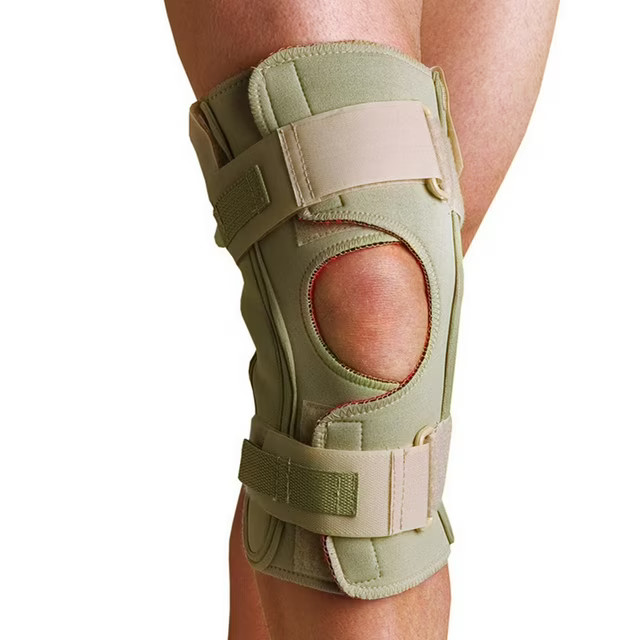 Thermoskin Hinged Knee Brace, Open Wrap, Single Pivot, Small, Beige