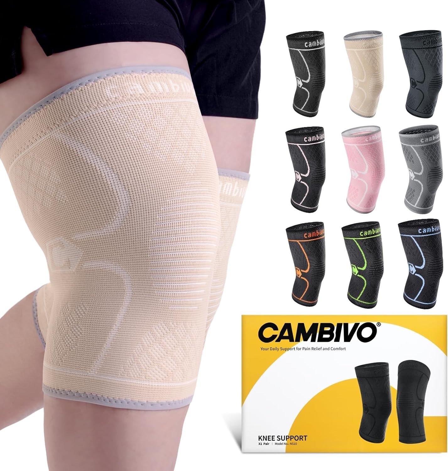2 Pack Knee Brace – Comfortable Compression Sleeves for Men & Women, XXXL