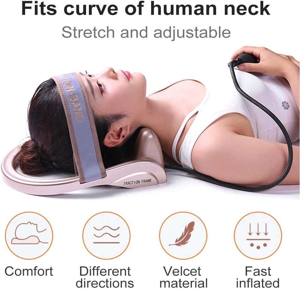 Cervical Vertebra Neck Traction Physiotherapy Device Chronic Pain Relief Muscle