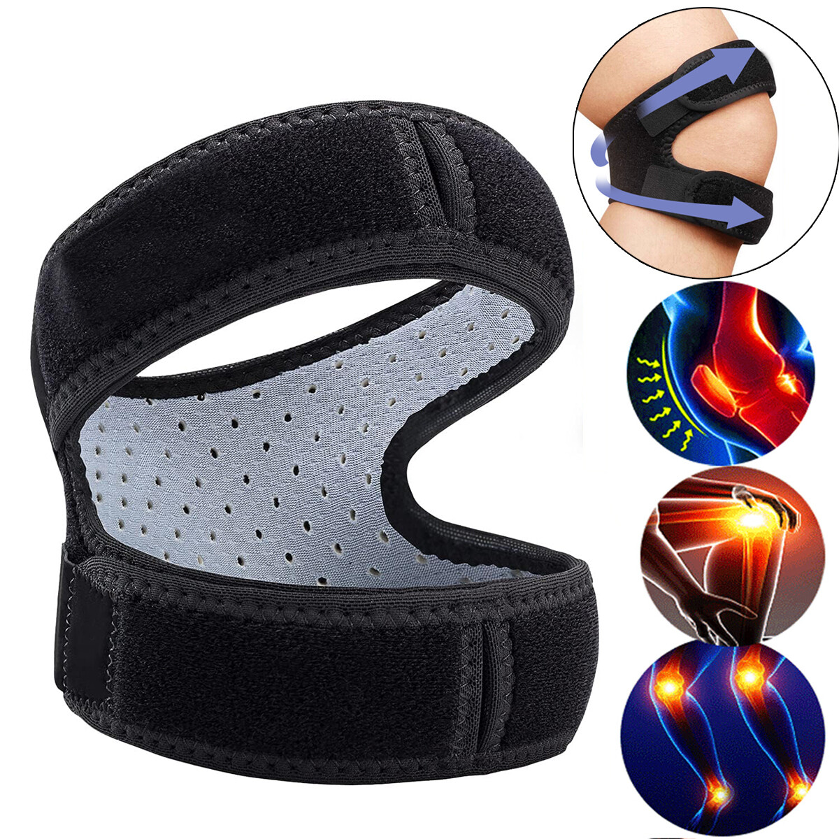 Knee Strap Brace Support Patella Stabilizer Sports Squats Arthritis Pain Relief