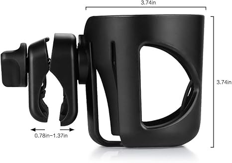 Adjustable Width Wheelchair Walker or Strolley Bottle & Cup Holder