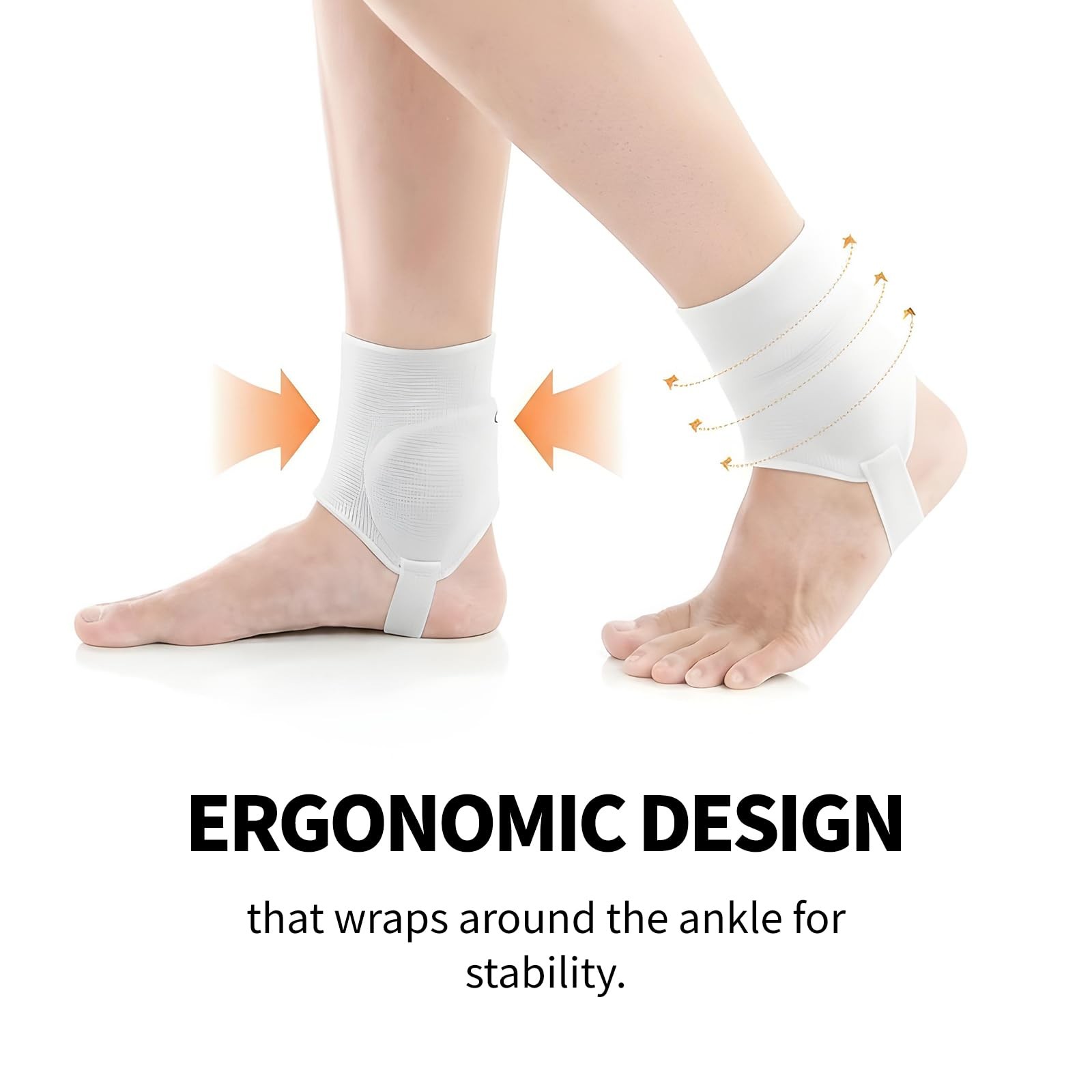 1 Pair Shield Protector Dual Sided Cushion Pads Ankle Brace w/ Elastic Heel Band