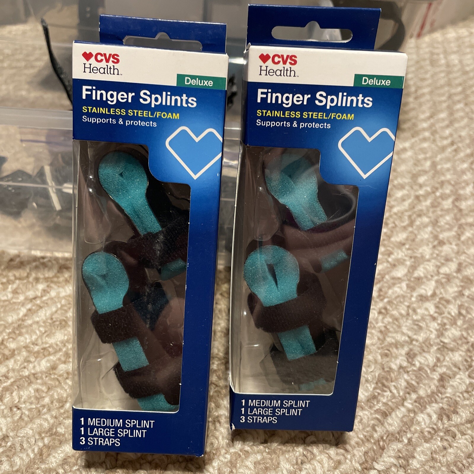 CVS Finger Splints Made of Stainless Steel/foam -Support & Protect, 1 Med/1 Lg.