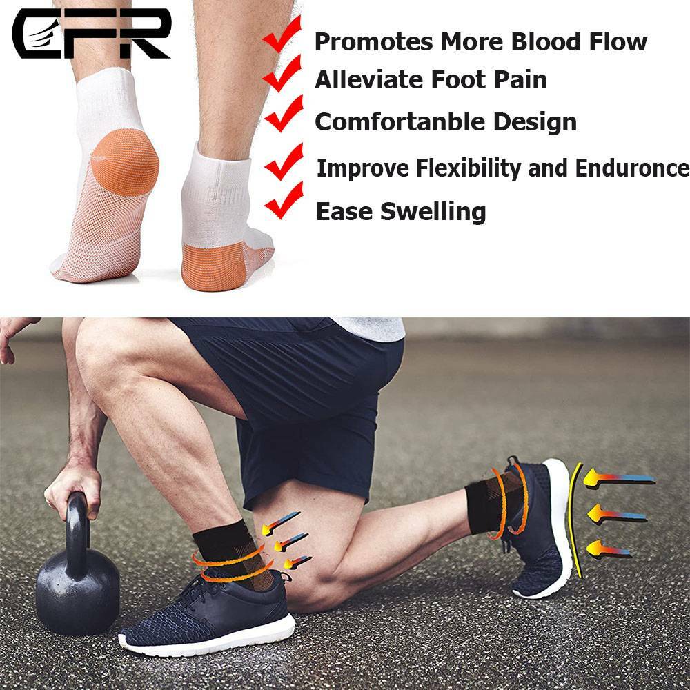Copper Compression Ankle Socks Foot Heel Sleeve Arthritis Pain Relief Support US