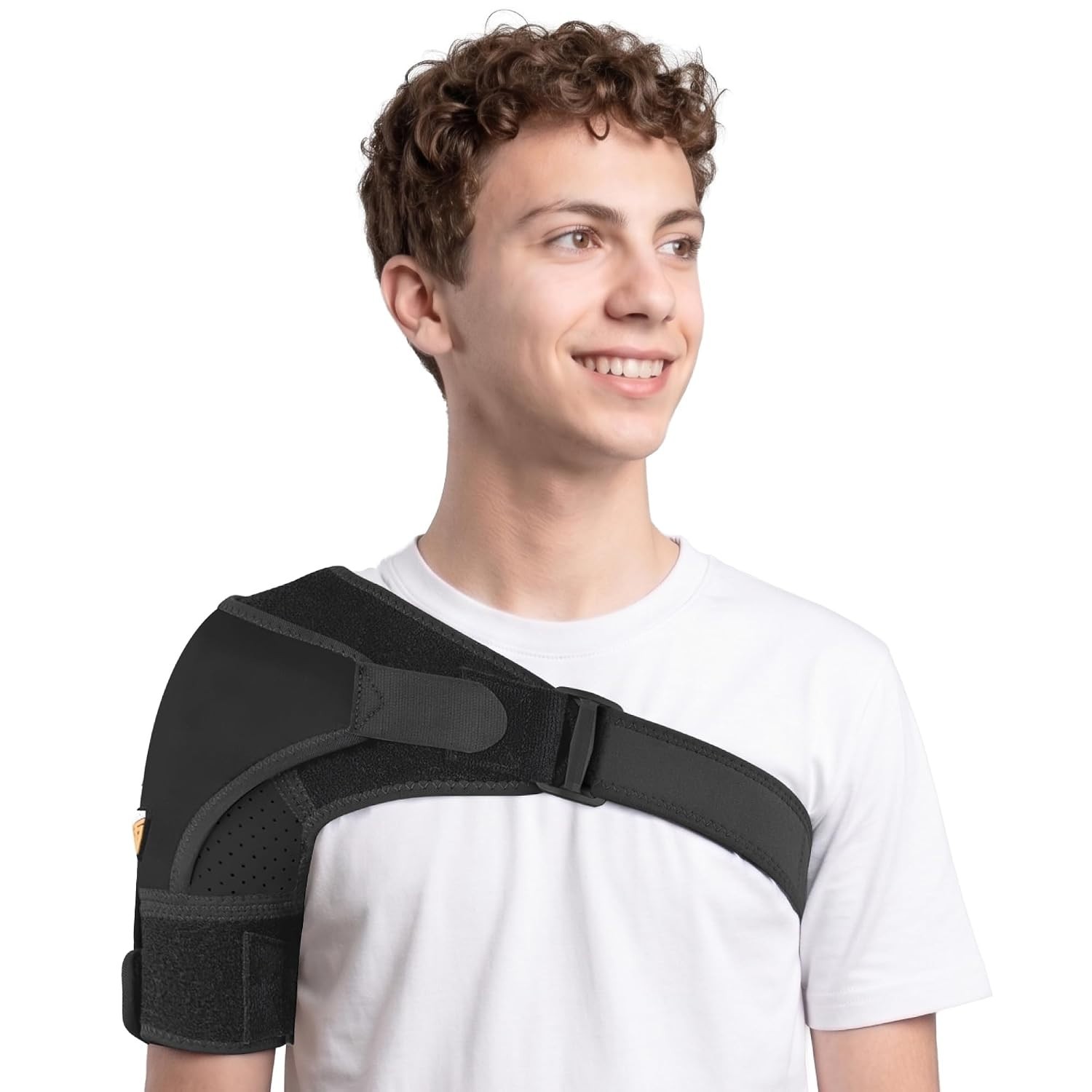 Black Rotator Cuff Support Brace for Men & Women – Adjustable X-Small Size