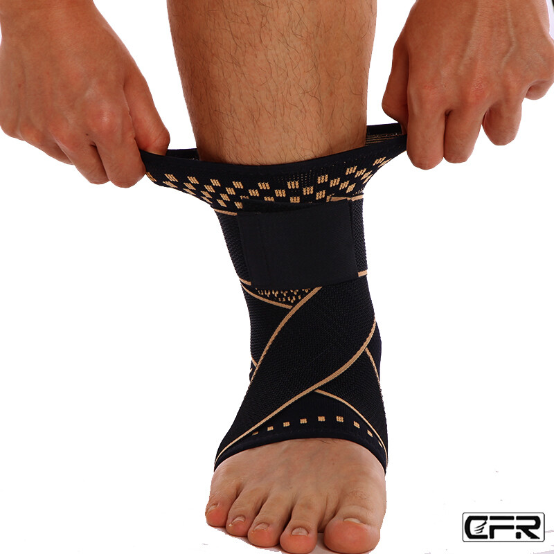 Copper Ankle Brace Support Compression Sleeve Relief Plantar Fasciitis Foot Wrap