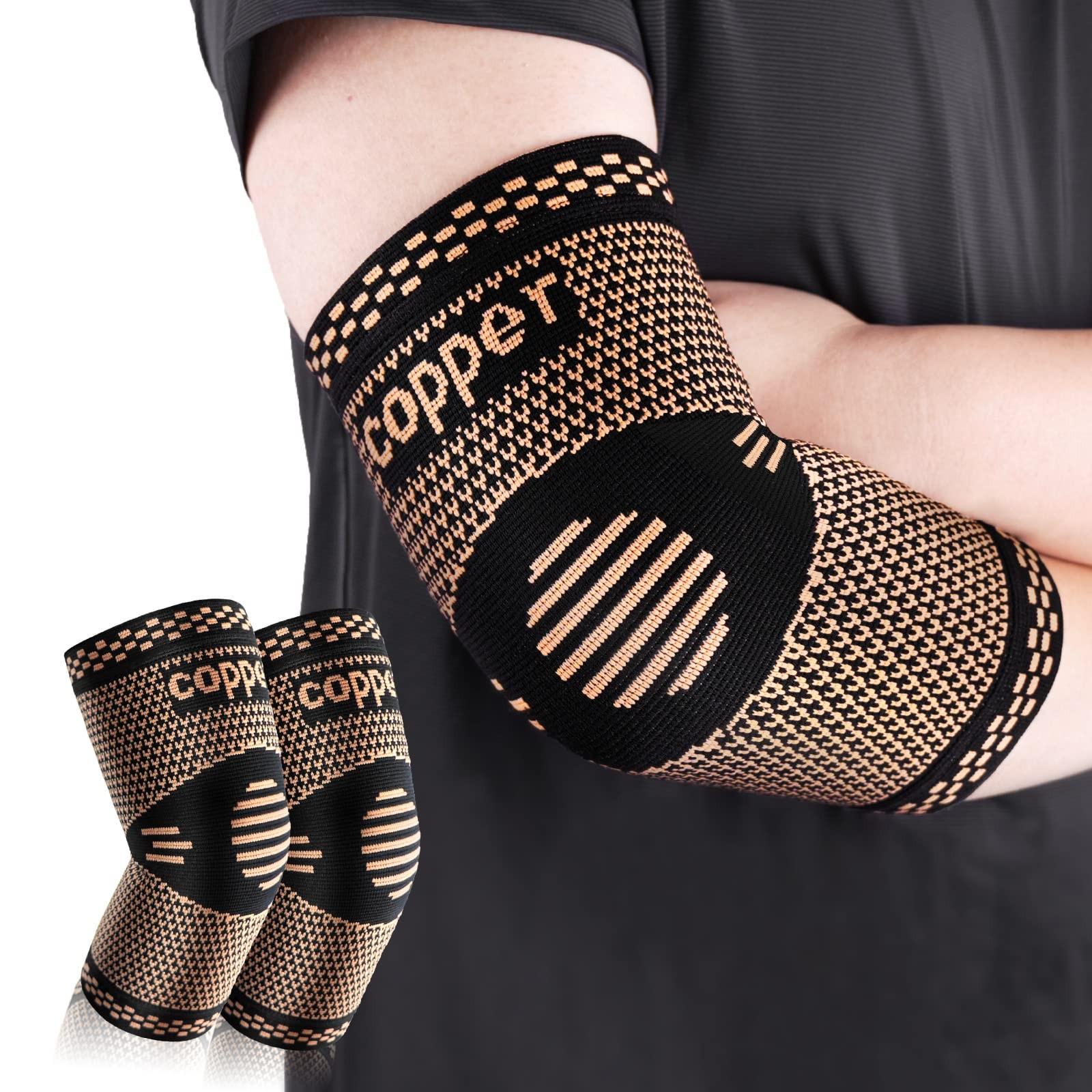Copper Elbow Sleeve,Elbow Compression Sleeve, Elbow Brace For Tendonitis and …