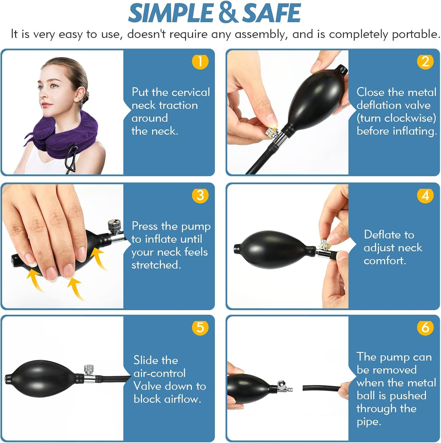 Neck Stretcher, Neck Traction Device for Instant Neck Pain Relief | Adjustable I