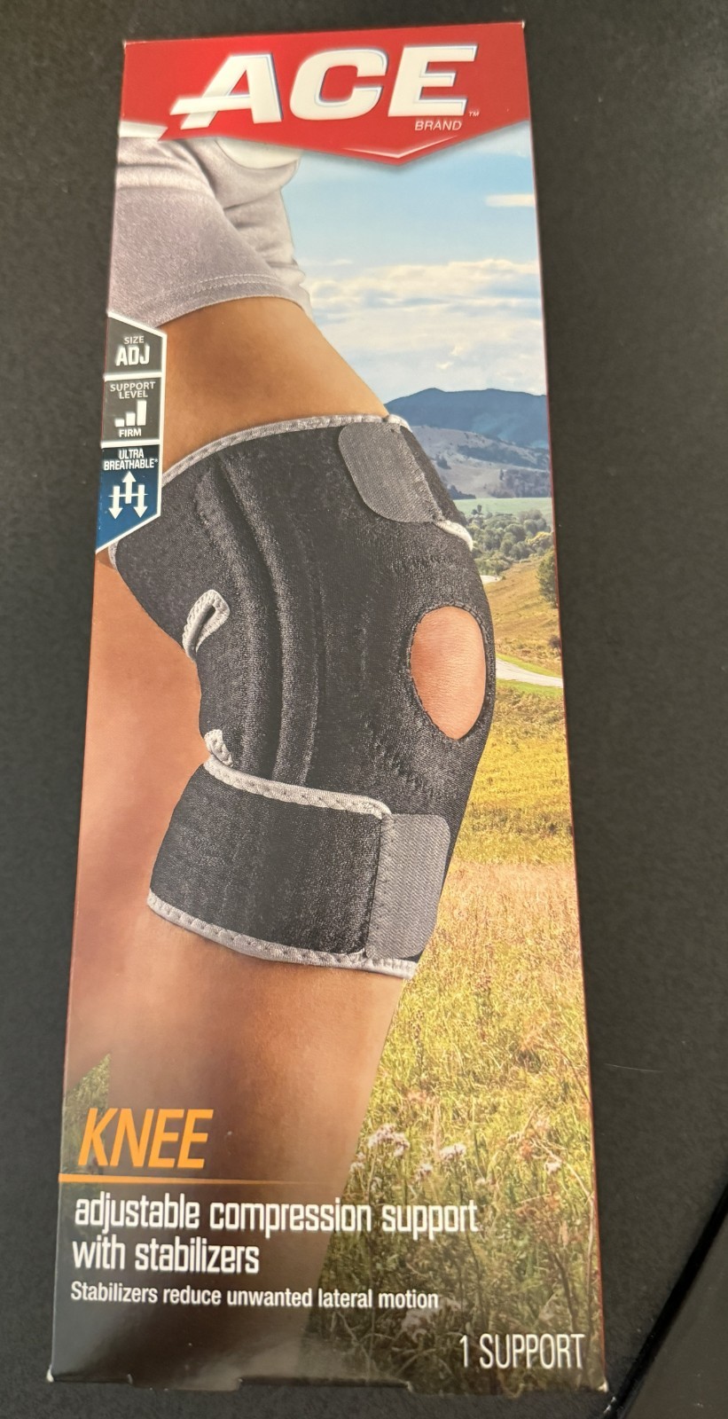 Ace Knee Adjustable Compression Support with Stabilizers Left and Right Knee