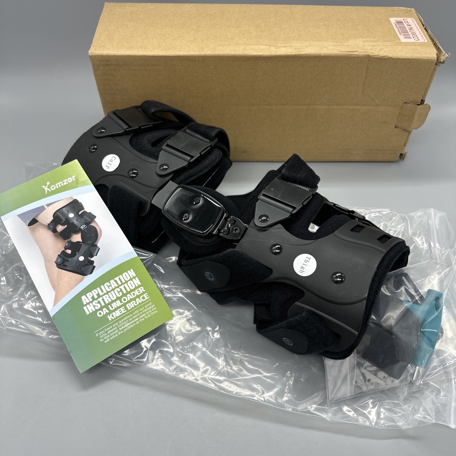 Komzer OA Unloader Knee Brace, Osteoarthritis Bone on Bone Support Black LEFT