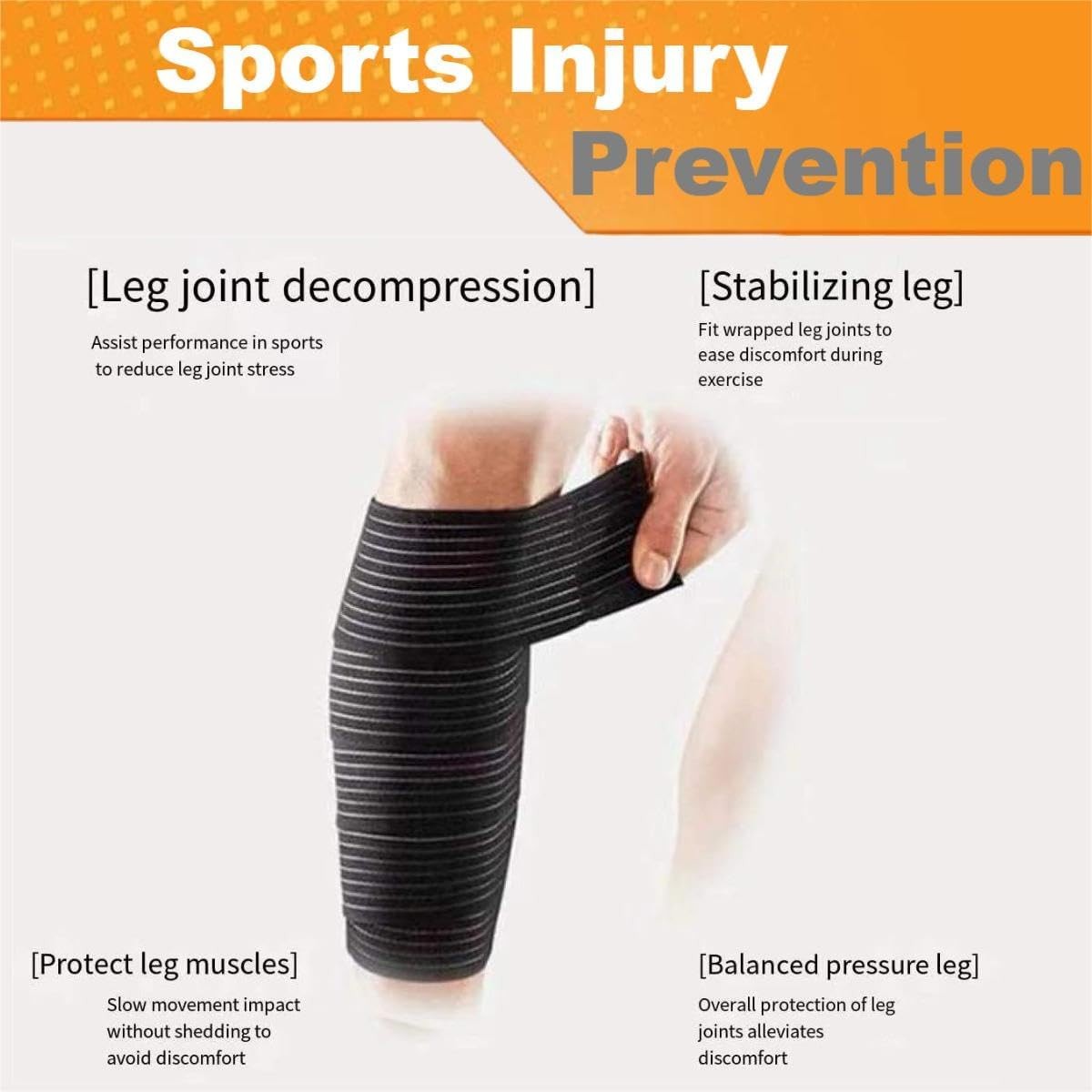 Adjustable Elastic Knee Wrap Compression Bandage Brace Support for Women and Man