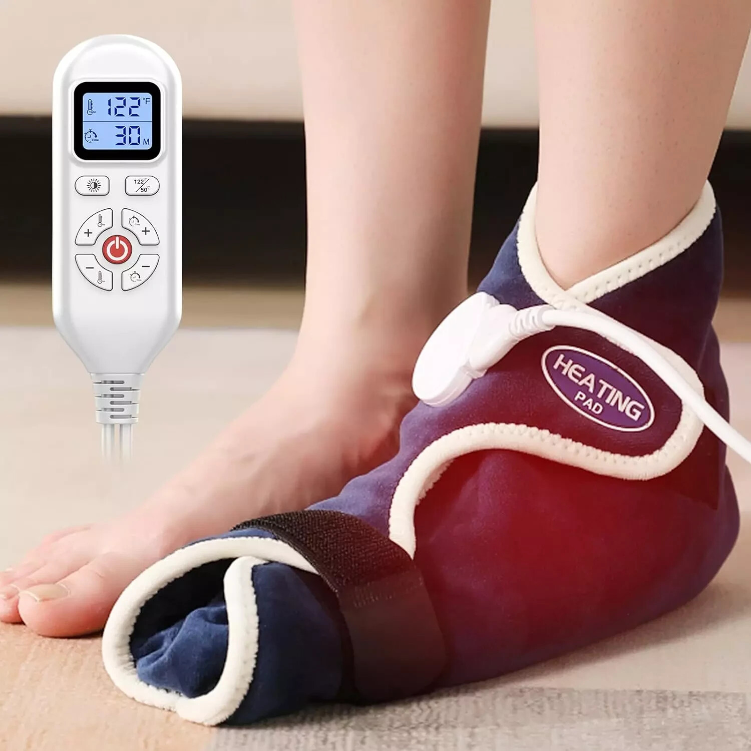 CAMECO 1 Pack Electric Heated Foot Ankle Wrap for Achilles Tendinitis & Plantar