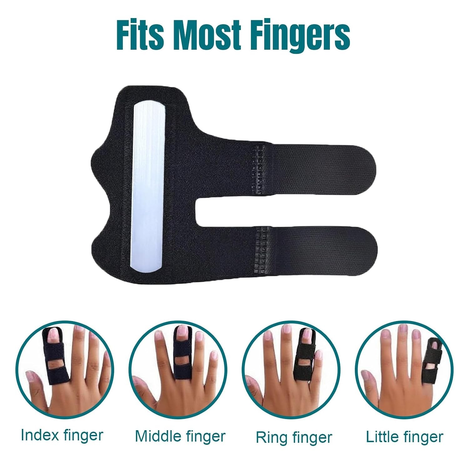Finger Splint, Black, 2Pcs Trigger Finger Splint Brace | for Injuried Middle, In