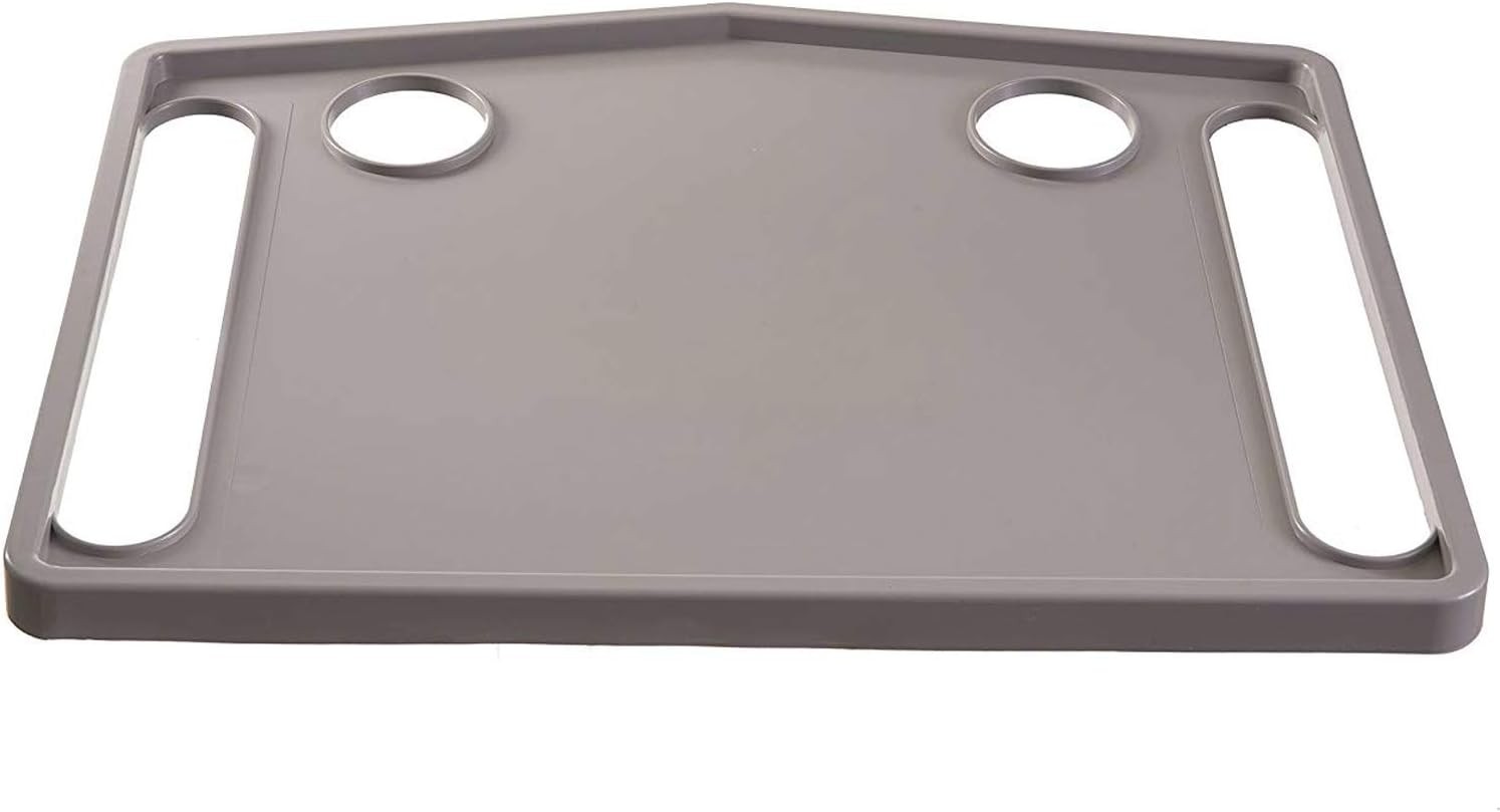 Durable & Easy to Clean Tray w/ Raised Edges & 2 Cup Holders for Walkers