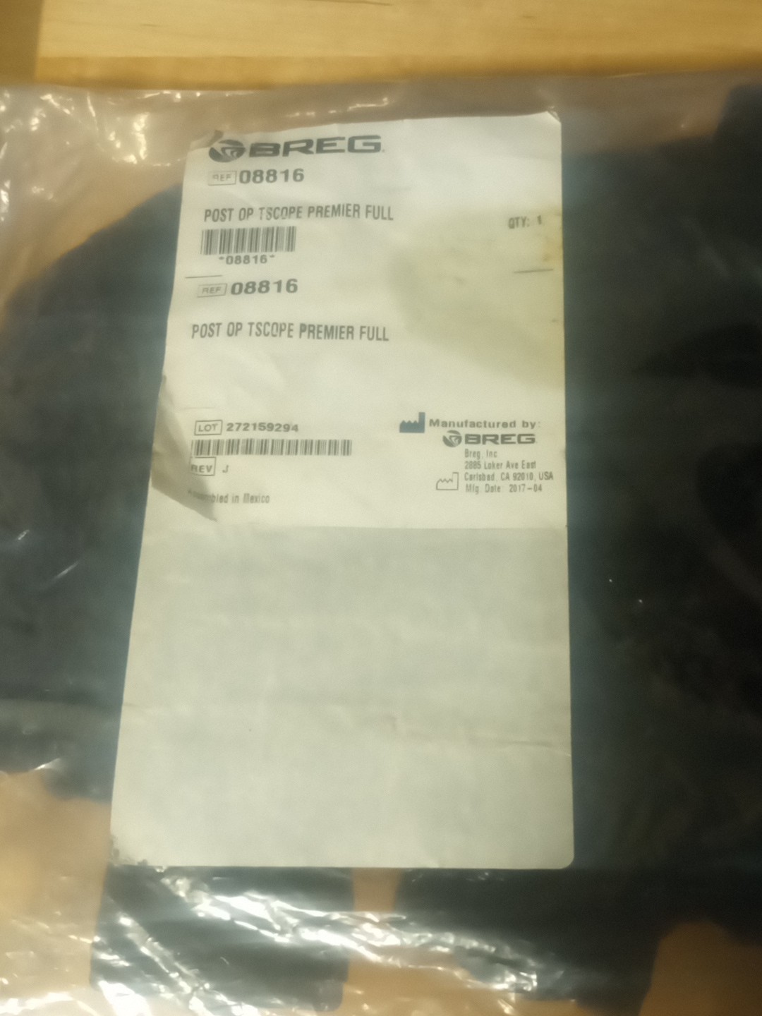 Bregg 08816 Post Op TScope One Size 17/ 27 Inch Circumference Left Right Knee