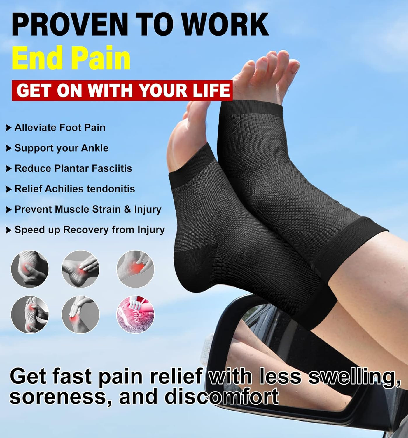 Ankle Brace Compression Support Sleeve for Women & Men – Medical Grade Plantar F